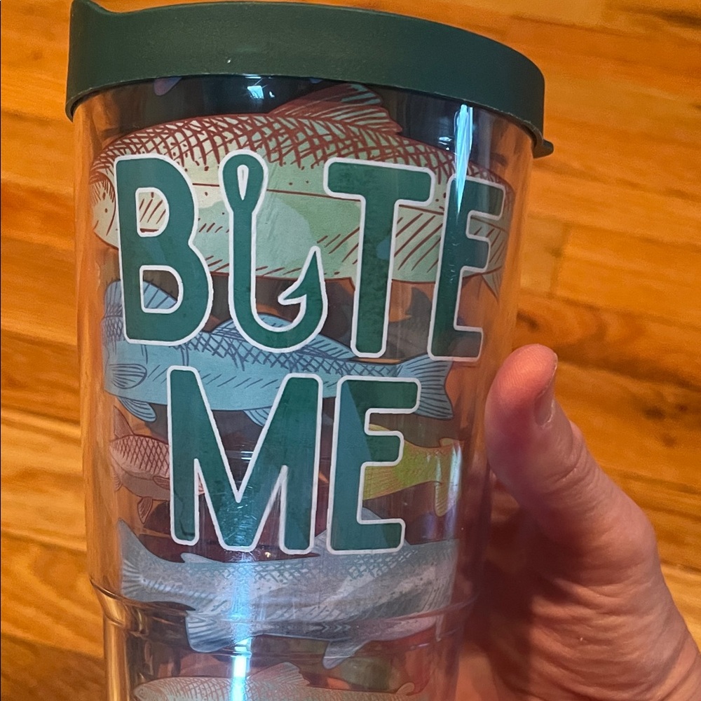 Tervis Fishing Tumbler with Dark Green Lid